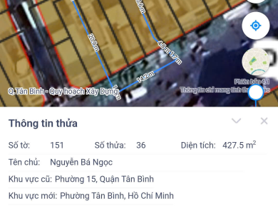 Quyền sử dụng đất, quyền sở hữu nhà ở và tài sản khác gắn liền với đất tại thửa đất số 36, tờ bản đồ số: 151 (BĐĐC-2005), địa chỉ: 39A Nguyễn Sĩ Sách, phường 15, Quận Tân Bình, Thành phố Hồ Chí Minh (nay là Phường Tân Sơn, Thành phố Hồ Chí Minh)